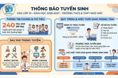 THÔNG BÁO TUYỂN SINH VÀO LỚP 10 NĂM HỌC 2026-2027